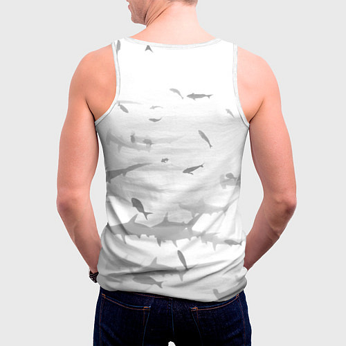 Мужская майка без рукавов Акула Let me out - пасть акулы / 3D-Белый – фото 4