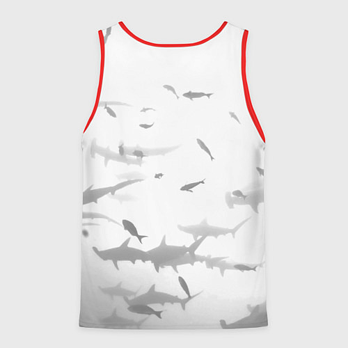 Мужская майка без рукавов Акула Let me out - пасть акулы / 3D-Красный – фото 2