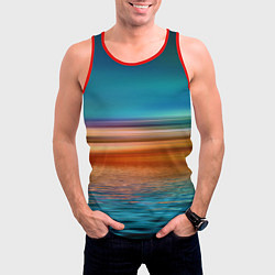 Майка-безрукавка мужская Море с размытым фоном, цвет: 3D-красный — фото 2