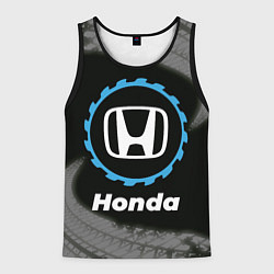 Майка-безрукавка мужская Honda в стиле Top Gear со следами шин на фоне, цвет: 3D-черный