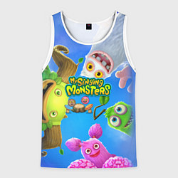 Майка-безрукавка мужская Мои поющие монстры, цвет: 3D-белый