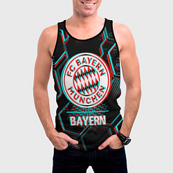 Майка-безрукавка мужская Bayern FC в стиле Glitch на темном фоне, цвет: 3D-черный — фото 2