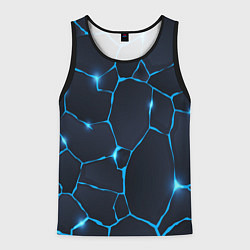 Майка-безрукавка мужская Синие разломы, цвет: 3D-черный