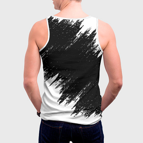 Мужская майка без рукавов Вадим ах*енный как ни крути / 3D-Белый – фото 4