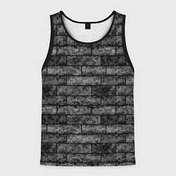 Майка-безрукавка мужская Стена из черного кирпича Лофт, цвет: 3D-черный