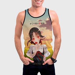 Майка-безрукавка мужская Госпожа Кагуя Love is war Милая Синомия, цвет: 3D-черный — фото 2