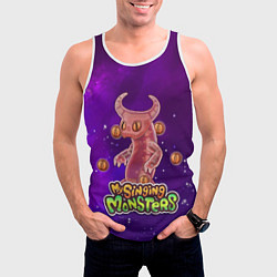 Майка-безрукавка мужская My singing monsters ЭПИЧЕСКИЙ ВУЖАС, цвет: 3D-белый — фото 2