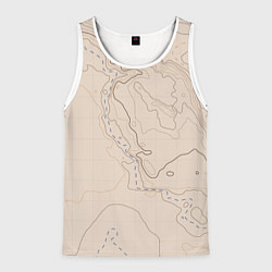 Майка-безрукавка мужская Песчаная Топографическая Карта, цвет: 3D-белый