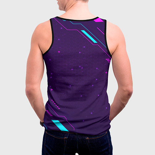 Мужская майка без рукавов Символ Counter Strike в неоновых цветах на темном / 3D-Черный – фото 4