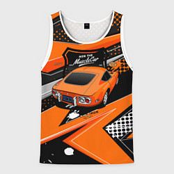 Майка-безрукавка мужская Vintage Tron Ретро-автомобиль, цвет: 3D-белый