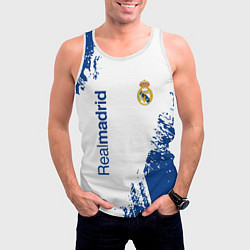 Майка-безрукавка мужская Реал Мадрид краска, цвет: 3D-белый — фото 2