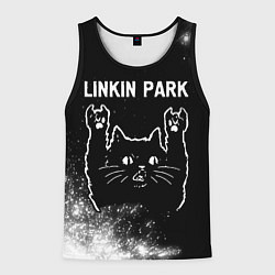 Майка-безрукавка мужская Группа Linkin Park и Рок Кот, цвет: 3D-черный