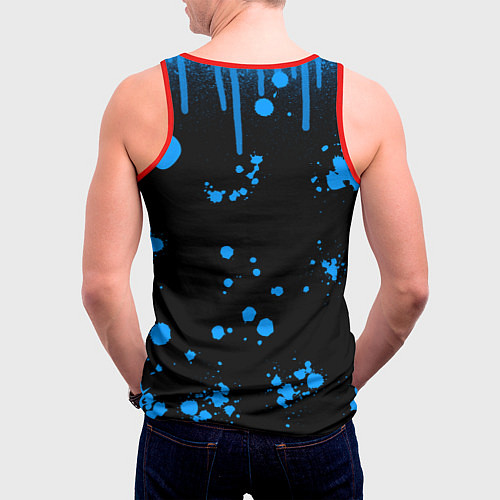 Мужская майка без рукавов Нилето niletto потёки и капли краски / 3D-Красный – фото 4