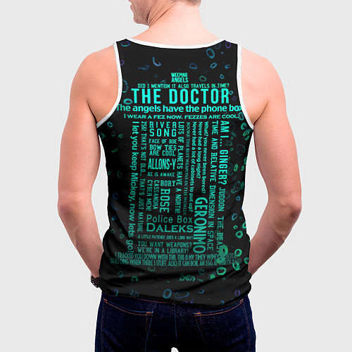 Мужская майка без рукавов Tardis Doctor Who Memories / 3D-Белый – фото 4
