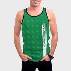 Майка-безрукавка мужская Turkmenistan TM Турменистан, цвет: 3D-черный — фото 2