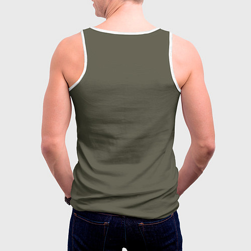 Мужская майка без рукавов Нежные акварельные листья / 3D-Белый – фото 4