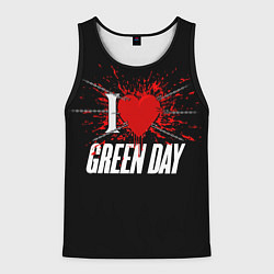 Майка-безрукавка мужская Green Day Сердце, цвет: 3D-черный