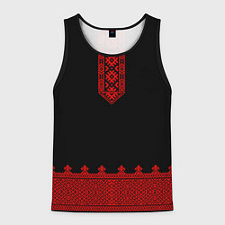 Майка-безрукавка мужская Черная славянская рубаха, цвет: 3D-черный