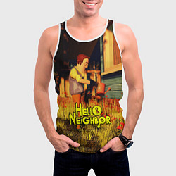 Майка-безрукавка мужская Hello Neighbor Привет сосед Сосед поливает, цвет: 3D-белый — фото 2