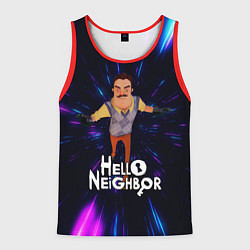 Майка-безрукавка мужская Hello Neighbor Привет сосед Бегущий сосед, цвет: 3D-красный