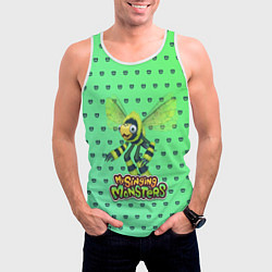 Майка-безрукавка мужская My singing Monsters - Жужук, цвет: 3D-белый — фото 2