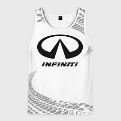 Мужская майка без рукавов Infiniti Speed на светлом фоне со следами шин