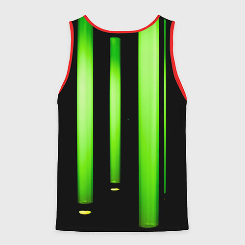 Мужская майка без рукавов Абстрактные неоновые колбы с кислотой - Зелёный / 3D-Красный – фото 2