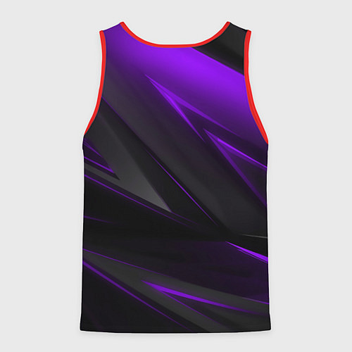 Мужская майка без рукавов Geometry Черный и фиолетовый / 3D-Красный – фото 2