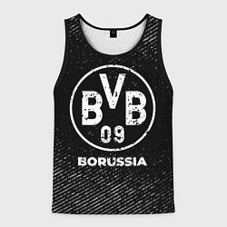 Майка-безрукавка мужская Borussia с потертостями на темном фоне, цвет: 3D-черный