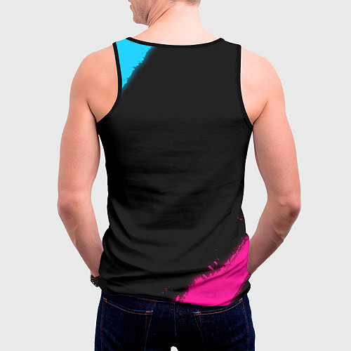 Мужская майка без рукавов Napoli FC Neon Gradient / 3D-Черный – фото 4