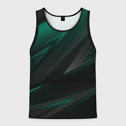 Майка-безрукавка мужская Бирюзовый черный фон, цвет: 3D-черный