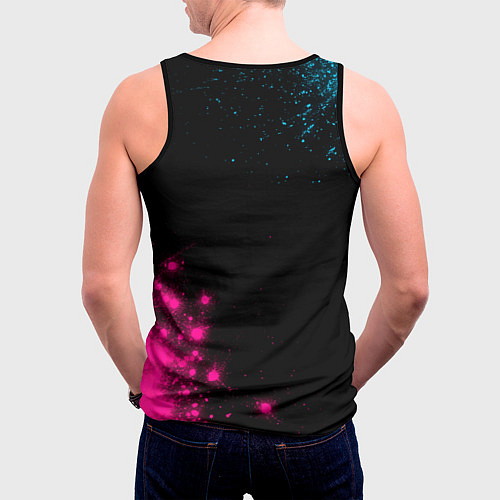 Мужская майка без рукавов Thirty Seconds to Mars Neon Gradient / 3D-Черный – фото 4