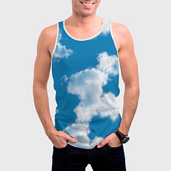 Майка-безрукавка мужская Небо в облаках, цвет: 3D-белый — фото 2