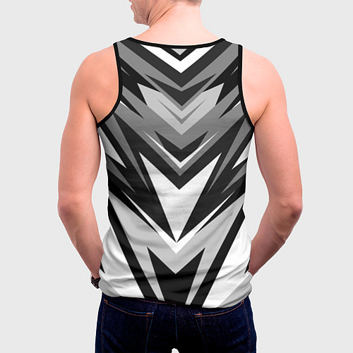 Мужская майка без рукавов КРОССФИТ - СЕРАЯ АБСТРАКЦИЯ / 3D-Черный – фото 4
