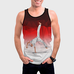 Майка-безрукавка мужская Капоэйра на одной руке, цвет: 3D-черный — фото 2