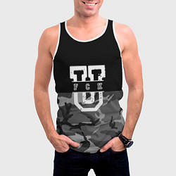 Майка-безрукавка мужская FCK gray military, цвет: 3D-белый — фото 2