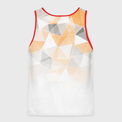 Мужская майка без рукавов Однотонный белый и желто-серый геометрический / 3D-Красный – фото 2
