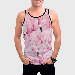 Майка-безрукавка мужская Pink Flamingos, цвет: 3D-черный — фото 2