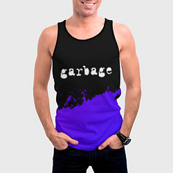 Майка-безрукавка мужская Garbage purple grunge, цвет: 3D-черный — фото 2