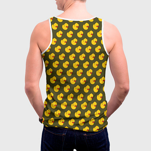 Мужская майка без рукавов Ути Коричнево-зелёный / 3D-Белый – фото 4