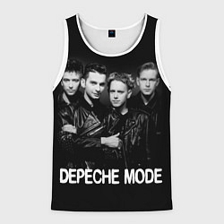 Майка-безрукавка мужская Depeche Mode - black & white portrait, цвет: 3D-белый
