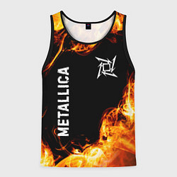 Майка-безрукавка мужская Metallica и пылающий огонь, цвет: 3D-черный