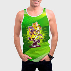 Майка-безрукавка мужская Банан катится на скейте, цвет: 3D-белый — фото 2