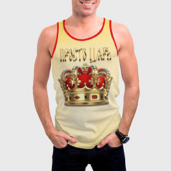 Майка-безрукавка мужская Просто Царь - золотая корона, цвет: 3D-красный — фото 2