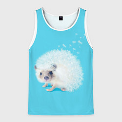 Мужская майка без рукавов Белый ежик одуванчик