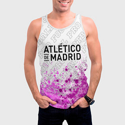 Майка-безрукавка мужская Atletico Madrid pro football: символ сверху, цвет: 3D-белый — фото 2