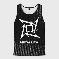 Майка-безрукавка мужская Metallica с потертостями на темном фоне, цвет: 3D-черный