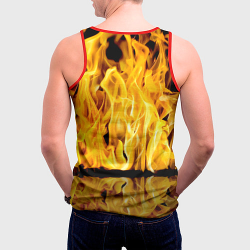 Мужская майка без рукавов Гомер Симпсон - соло на гитаре! / 3D-Красный – фото 4