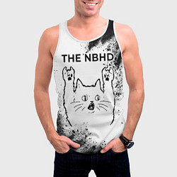Майка-безрукавка мужская The Neighbourhood рок кот на светлом фоне, цвет: 3D-белый — фото 2