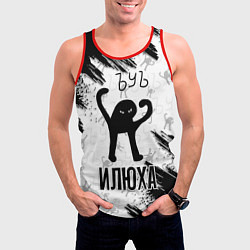 Майка-безрукавка мужская Кот ъуъ Илюха, цвет: 3D-красный — фото 2